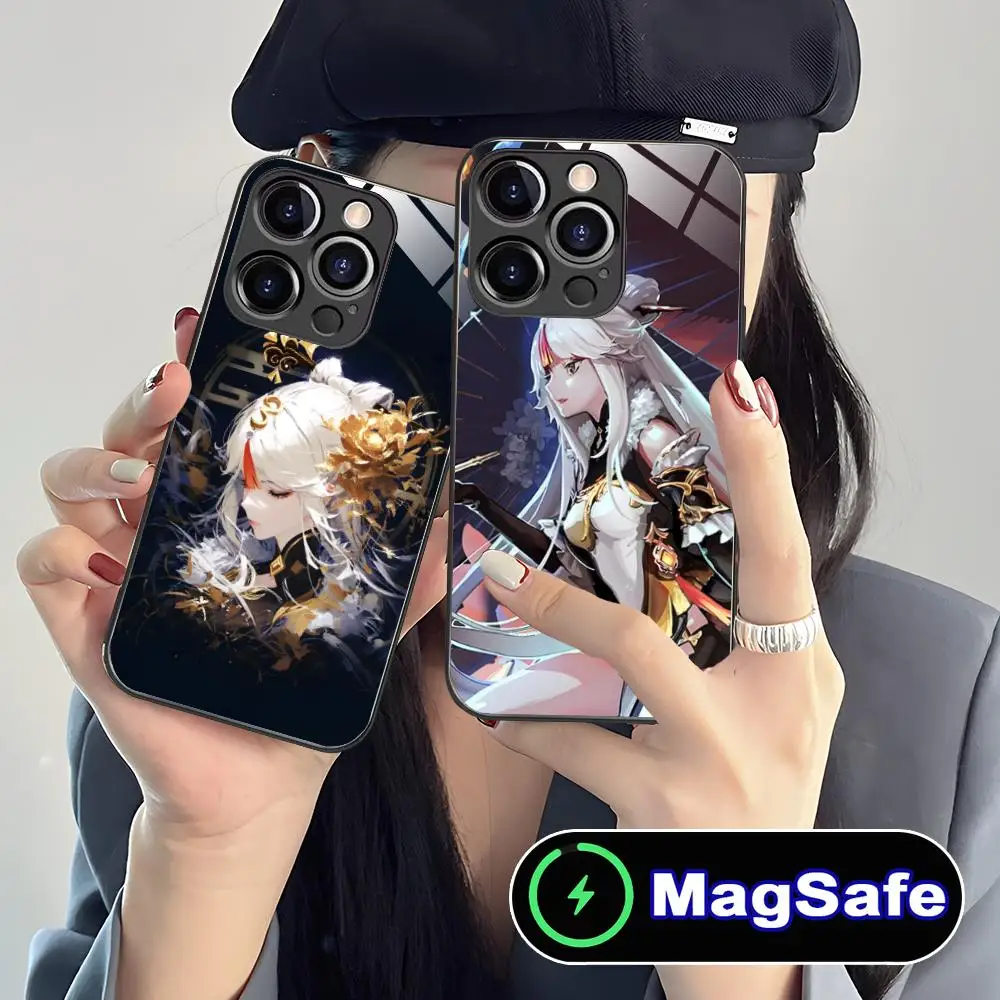 

Чехол для телефона Game GI Ningguang Glass MagSafe для iPhone 17 16 15 14 13 12 11 Air Pro Max Plus Mini, цветной