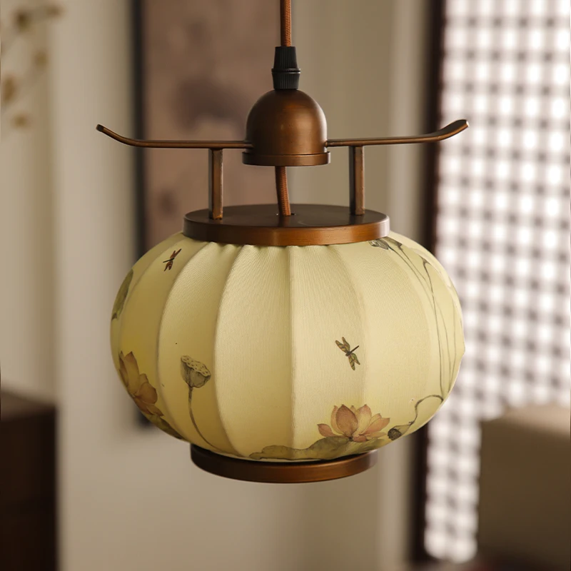 Song Meixue small chandelier retro zen tea room study bedroom bedside lamp