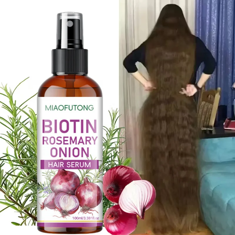 البيوتين روزماري البصل مصل الشعر رذاذ زيت نمو الشعر ترقق علاج تساقط الشعر منتجات النمو السريع العناية بالجمال امرأة 100 مللي