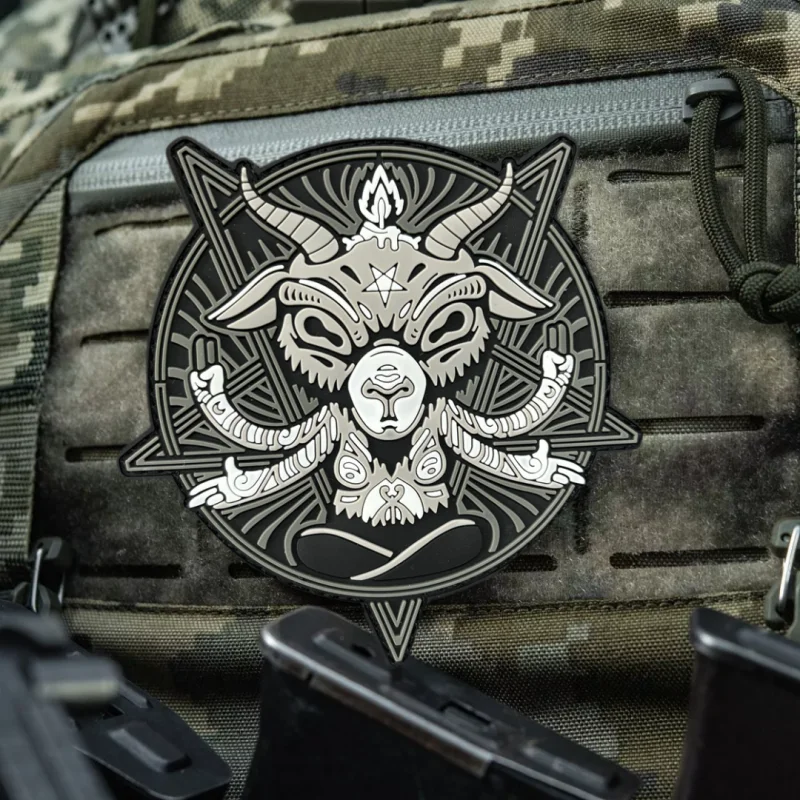 

Black Goat Morale Tactical Patch PVC Hook&Loop Armband Military Cthulhu Exogod Army Morale Badge Vest Backpack Stickers