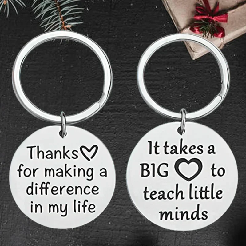 Cute Teacher Appreciation Gift Keychain Pendant Thanks for Making A Difference Teacher Key Chain Keyring Teacher Birthday Gift