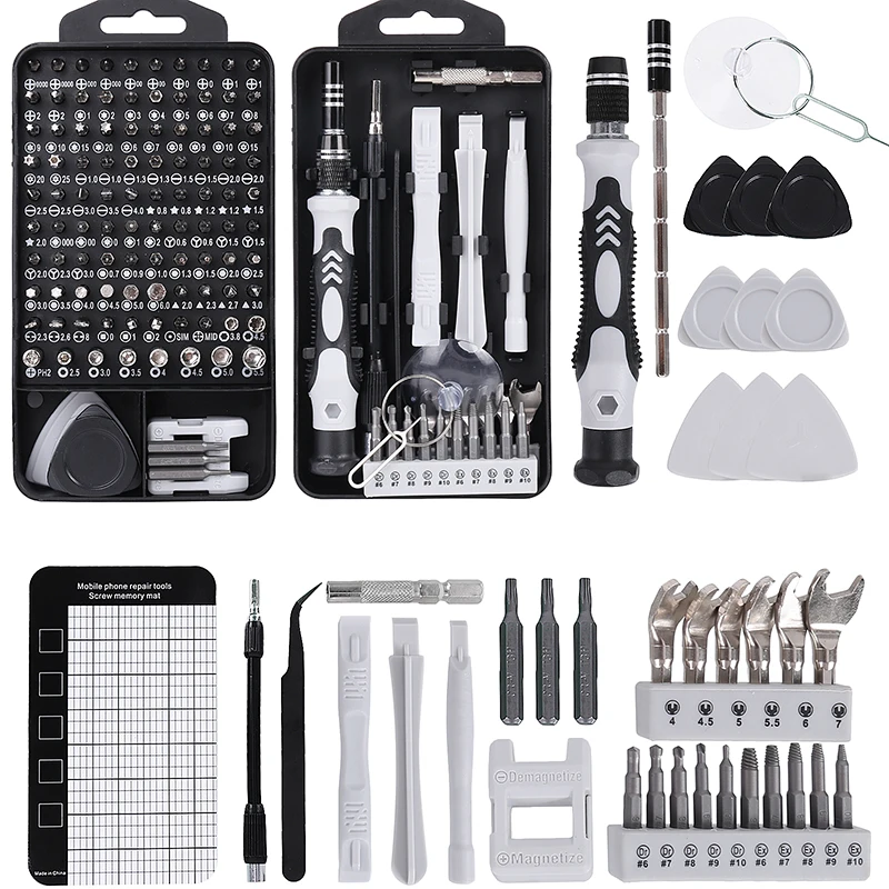 Precision Screwdriver Set 115/135/138 in 1 Professional Magnetic Electronic Screwdriver Set Repair Tool Kit with Case for Repair