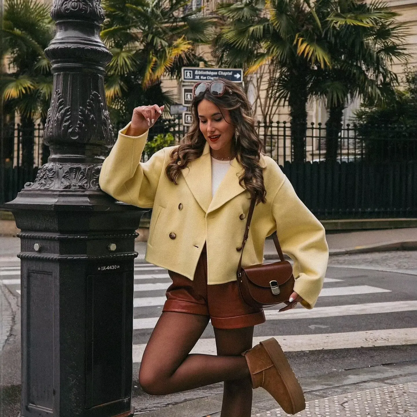 

Модное двубортное шерстяное пальто Lazy Sle, модное утягивающее универсальное пальто из полиэфирной ткани, женское верхнее пальто...