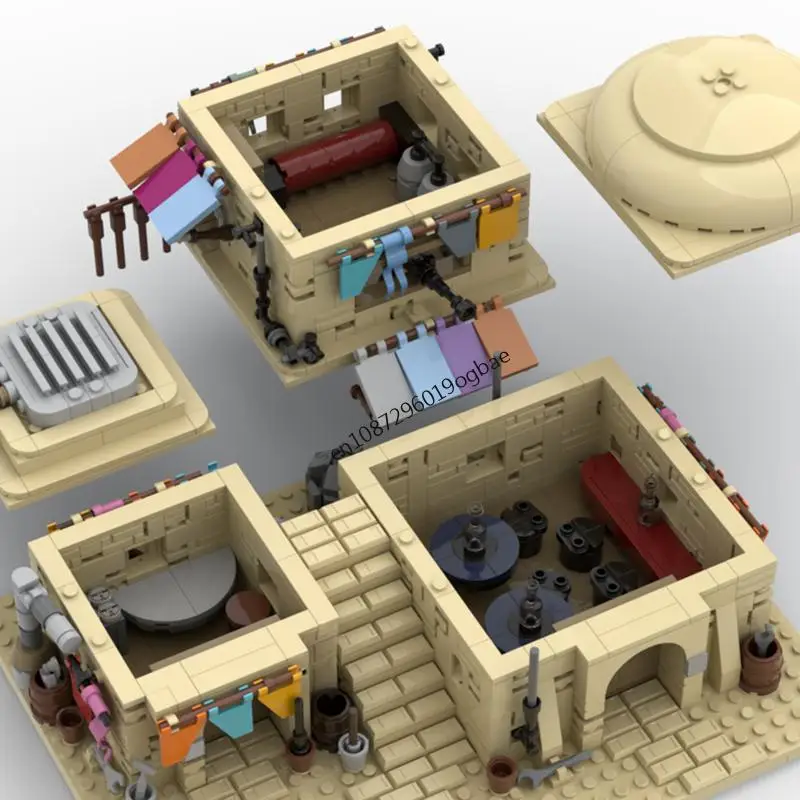 Nouveau 1203 pièces célèbre film de combat étoile Moc Tatooined maison du désert modèle Puzzle personnalisé bricolage idées créatives enfants jouets cadeau d'anniversaire