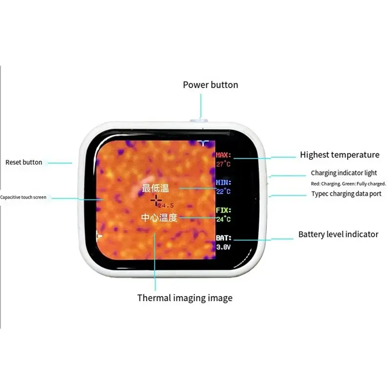 ABVG-320 X 240 Touch Screen Mini Pocket Thermal Imaging Device, Underfloor Heating Temperature And Leak Detector