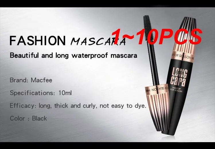 1 ~ 10 Stück Seiden faser Wimpern verlängerung Mascara dicke Locken wasserdicht schweiß fest schlank nicht leicht zu färben Farbe Make-up Mascara