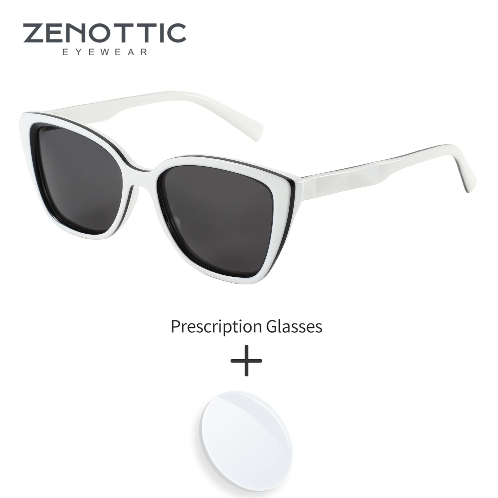

ZENOTTIC S размер модные женские ацетатные поляризационные солнцезащитные очки по рецепту UV400 прогрессивные оптические солнцезащитные очки «кошачий глаз»
