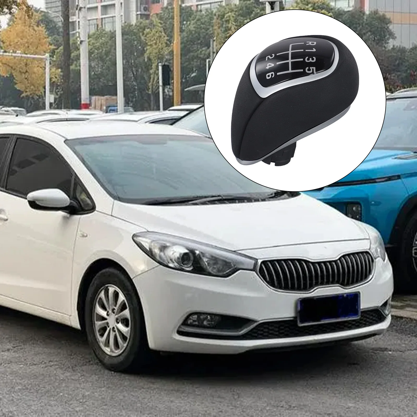 

Car Gear Shift Black Silver Car Gear Knob High Universality Fitment No Deformation Practical Design Reliable Materials