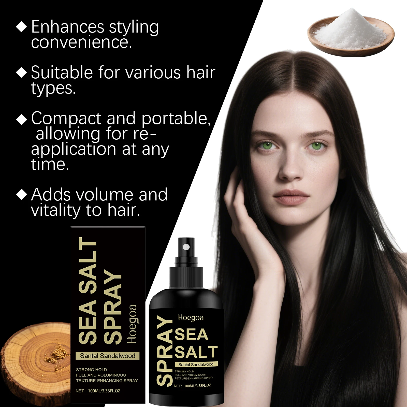 Meersalz-Styling-Spray: Gegen Frizz, für Fixierung und Volumen – für hochwertige, flauschige Locken und Textur am Kopfoberteil – Detail 10