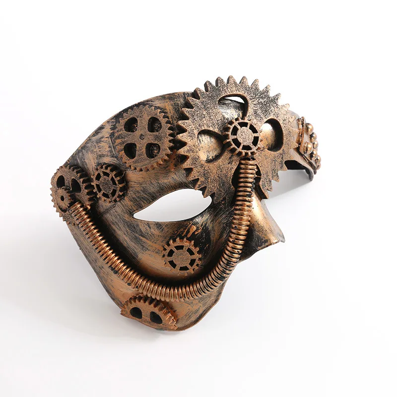 

Steampunk Half-Face Role Mask - Mechanical Gothic Women Men Cos Eyepatch for Halloween & Cosplay (Bronze/Silver)