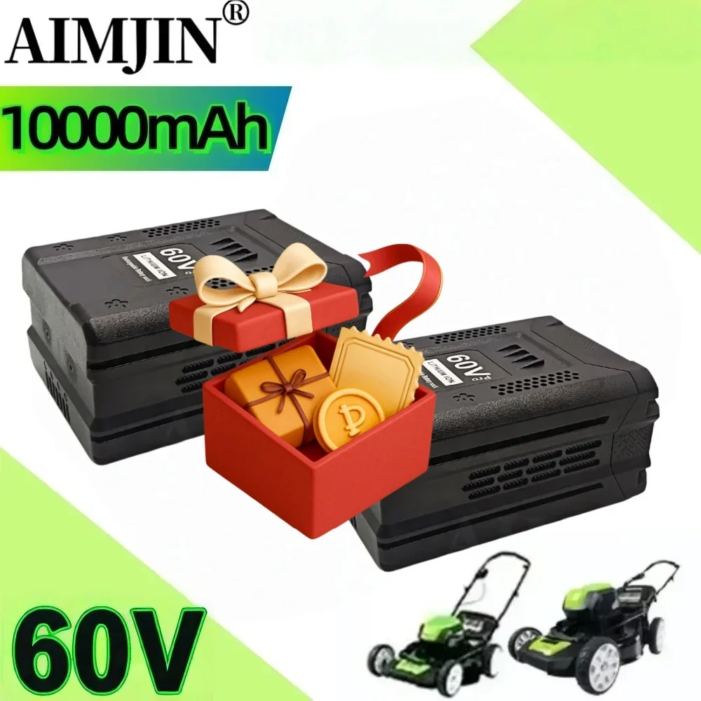 

60V Rechargeable Battery 10Ah Lithium-ion 60V pro Lawn Mower Trimmers Edgers Chainsaws Pole Saws Blower