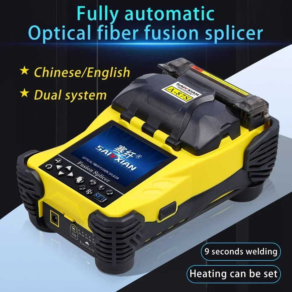 

High Quality Fully Automatic Mini Optic Fiber Fusion Splicer Splicing Machin Fiber Optic Tool Set FTTH New A-87S