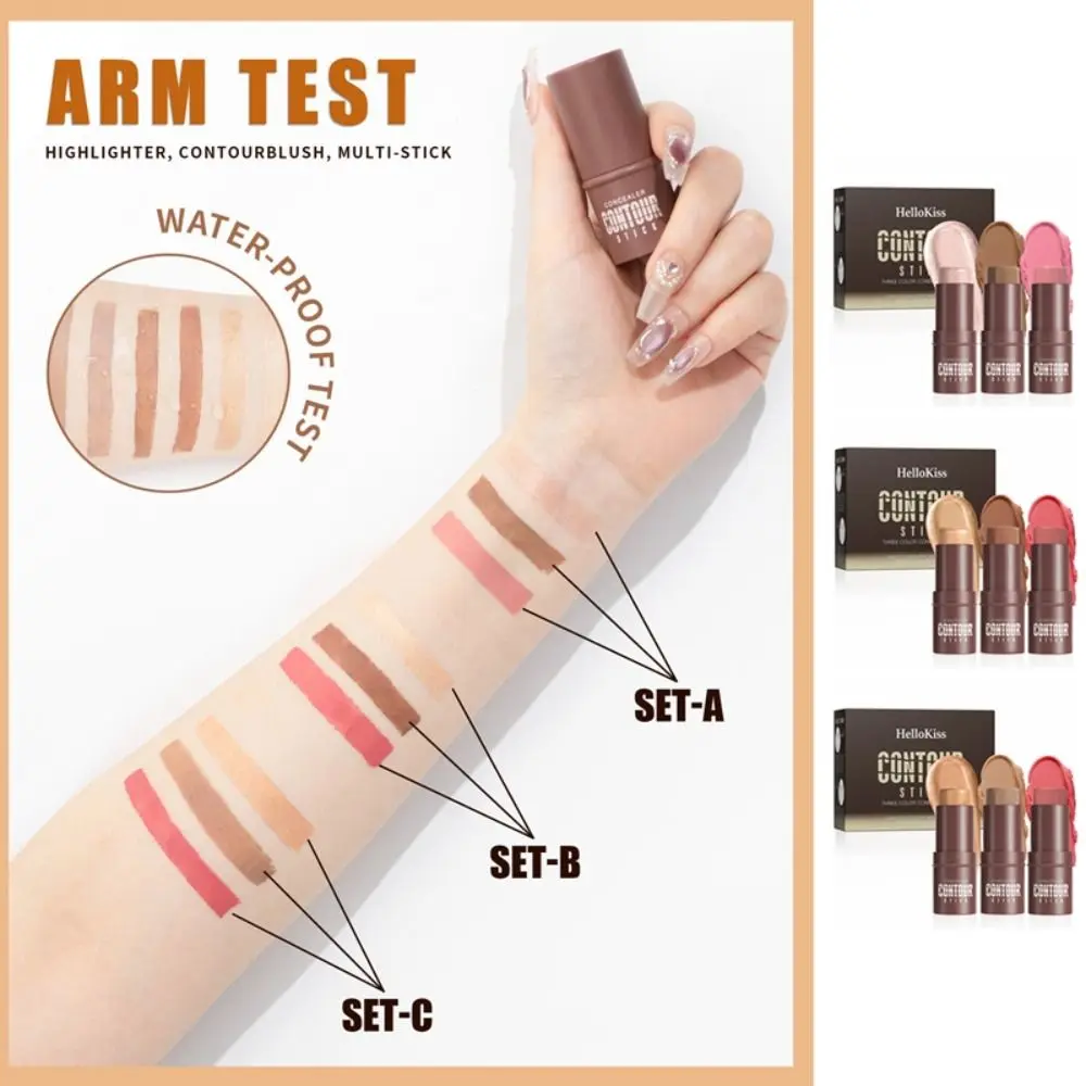 

Fashion Blush Grooming Stick Set Highgloss Face Bronzer Makeup Shadows Waterproof Long Lasting Makeup Tool Cosmetics