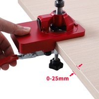 Hinge Hole Open Hinge Drilling Jig Cabinet Door Punching Guide Locator 0‑25mm Aluminum Alloy 2mm Drilling Bit 0‑25mm