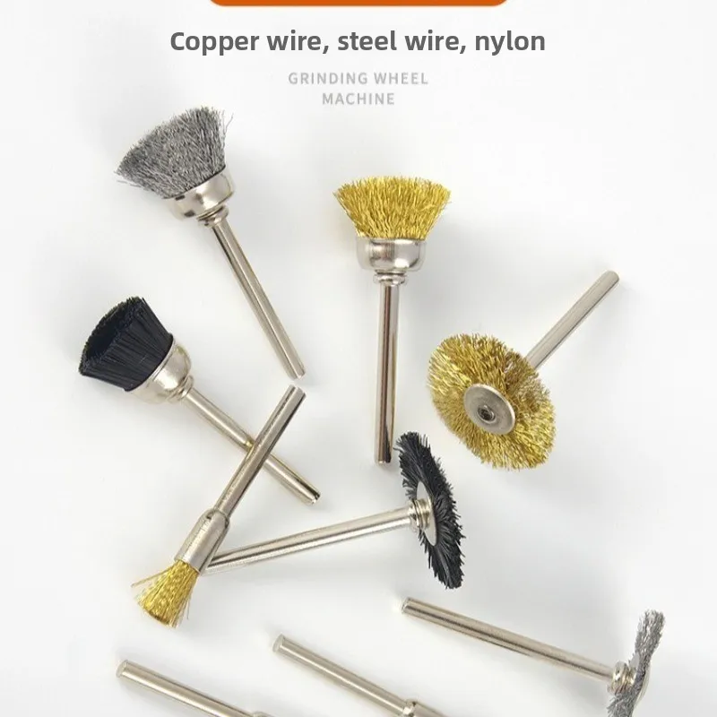 Rotary Tool Wire Brush Set,Cup/Wheel/Point Brushes, Brass Steel Nylon Brushes for Rust Removal,Polishing, Deburring, Power Tool