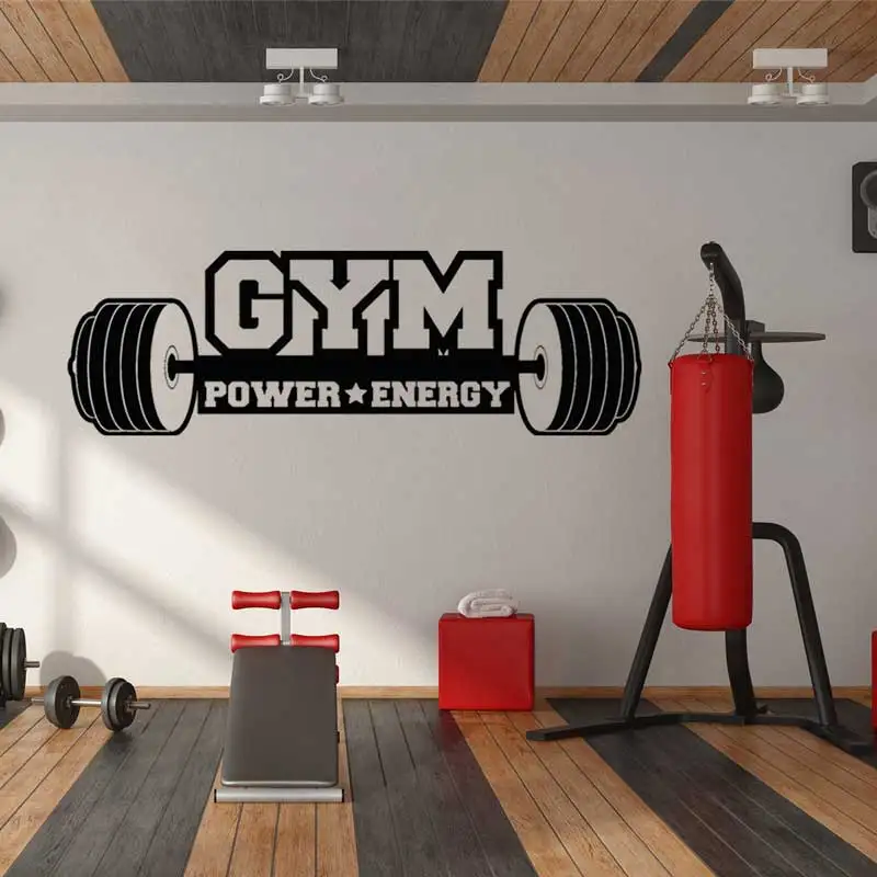 Sports Motivation Gym Strength Energy Fitness Bodybuilding Wall Decals Home Gym Fitness Club Doors And Windows Decoration S25