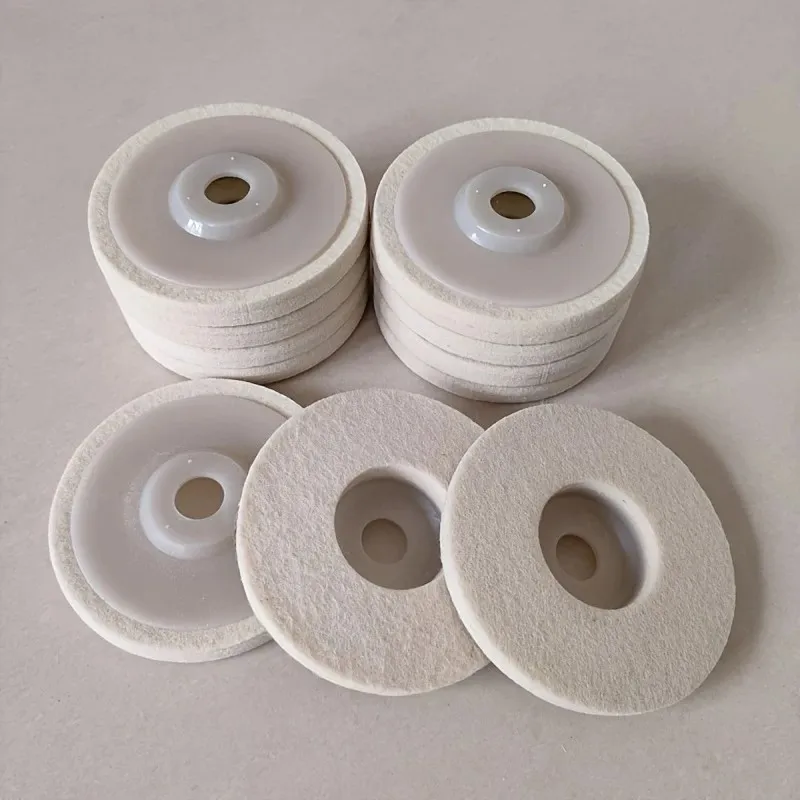 

5PCS 100mm Fine White Wool Polishing Wheel Felt Disc For Angle Grinder Mirror Polishing On Stainless Steel Wood Glass Surfaces