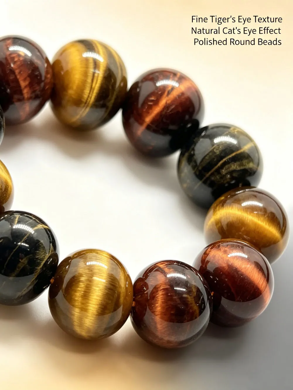 Tiger Eye Bracelet Relax Anxiety Crystal 12mm Bead Triple Protection Jewelry Bead Stone Chakra Gemstones Bracelets for women men