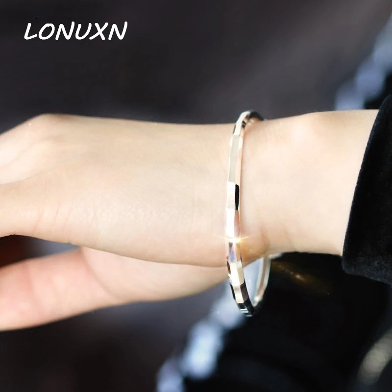 

High Quality 25g Adjustable Bangle & Bracelet Female 100% 999 Sterling Silver Solid Simple Lucky Women Versatile Jewelry Gift