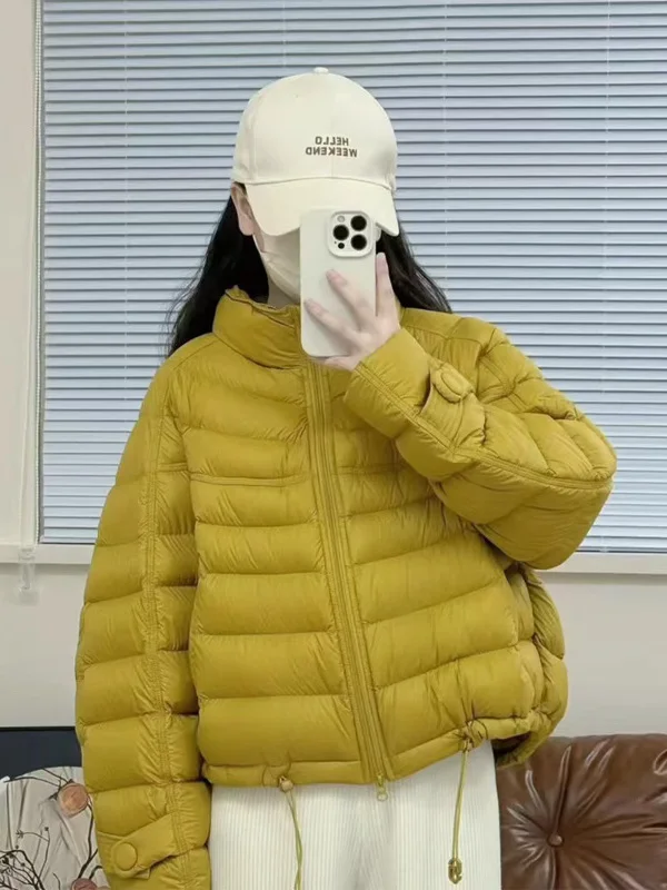 

Winter Thickened Korean Style Women's Cotton Jacket Casual Loose Warm Outerwear Bone Patterned Comfortable Long Zipper Coat