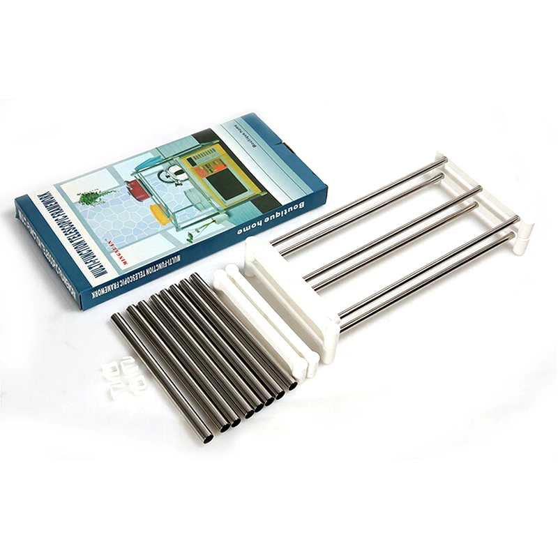 Verstelbare Hoge Kwaliteit Magnetron Plank Rack Staande Type Multi-Functionele Dubbele Keuken Opslag Houders Rvs