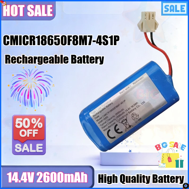 Replacement Robot Vacuum Battery CMICR18650F8M7‑4S1P 14.4V 36Wh 2500 2600mAh Li‑ion Rechargeable Sweeping Robot Battery Pack