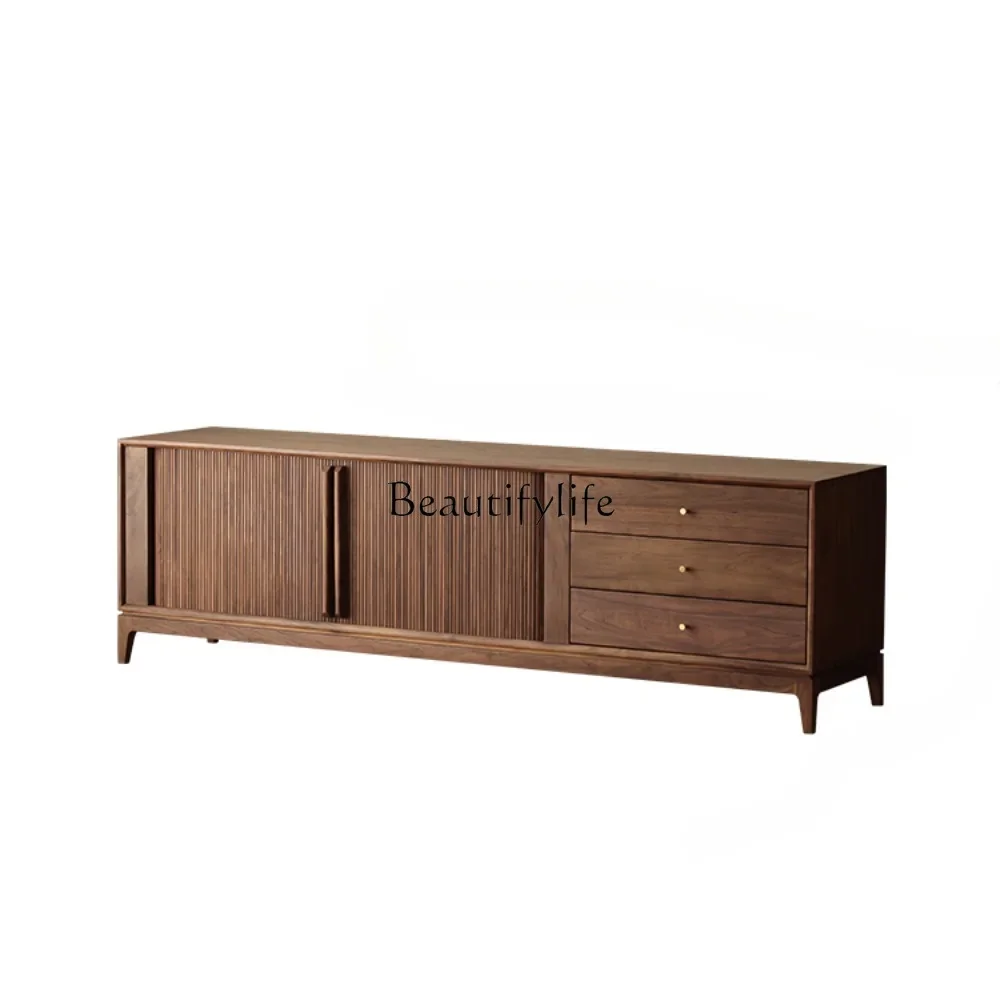 

FG11Mid-Ancient French Solid Wood TV Cabinet North America Black Walnut American Retro Clothes Closet