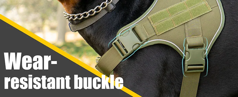 Taktisches Hundegeschirr für Große Hunde, Zugsicher, Explosionsgeschützt, Robust, Verstellbar, Militärqualität K9 Trainings- und Spaziergangsweste – Detail 8
