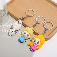 Disney Frozen Keychain Anime Cartoon Princess Elsa Anna Olaf PVC Doll Backpack Bag Pendant Toy Cute Girl's Birthday Gift Toy