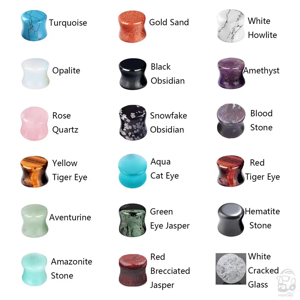 2Pcs Stone Ear Plug…