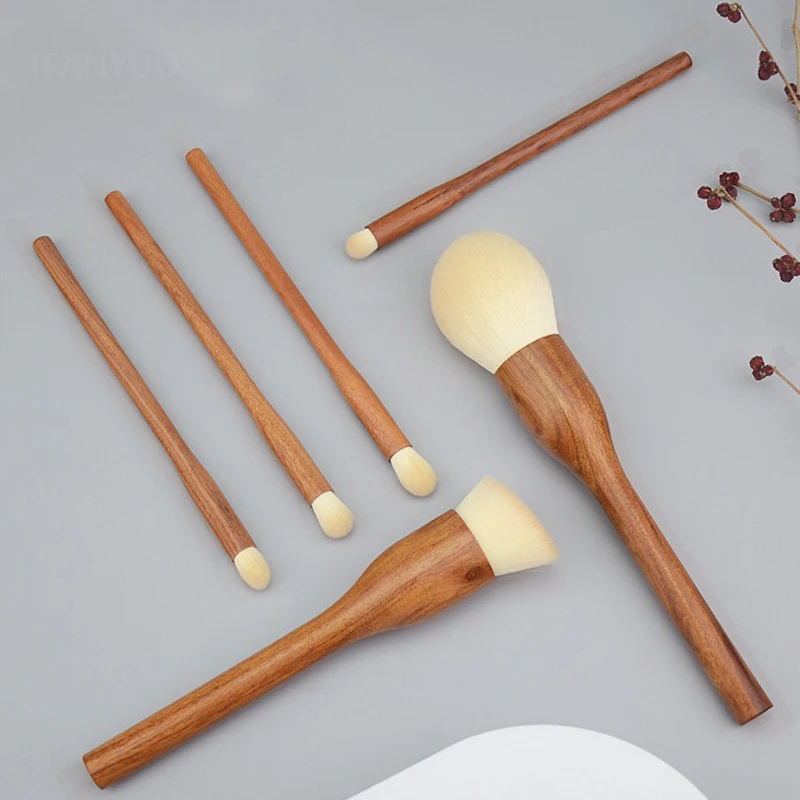 High Quality Sandalwood Brush Makeup Tools Solid Wood Makeup Brushes Set Cosmetic Powder Foundation Eyeshadow Makeup Brush