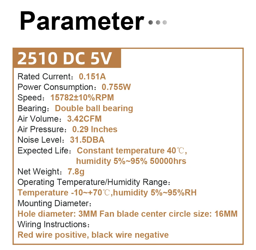 Trianglelab ® Neuer Geräuschloser DC2510 Lüfter 2,5CM 25*25*10MM Projektionslampe Laser 5V24V Kühllüfter für Hotend Extruder 3D-Drucker – Detail 3