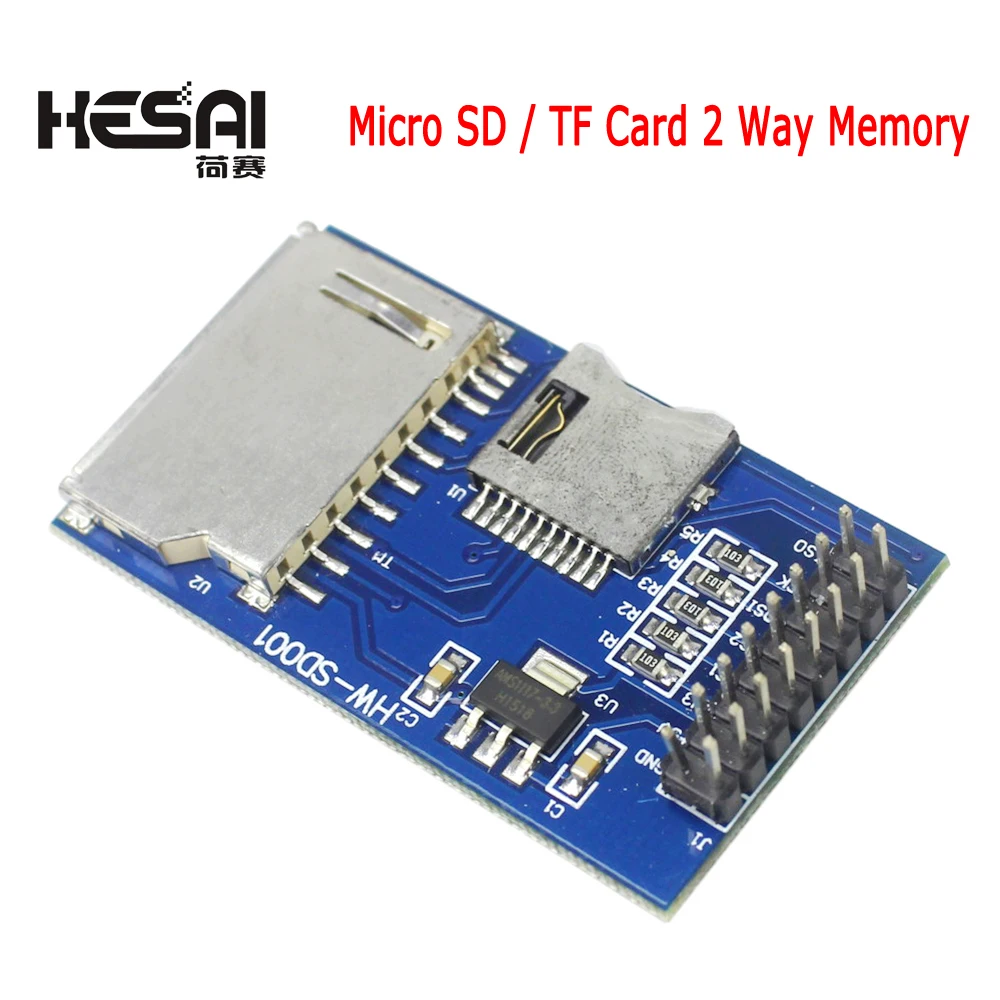 Micro SD / TF Card 2 Way Memory MCU Expansion Board Storage Module 2 Ways for Arduino Development Board Support 3.3V/ 5V Systems