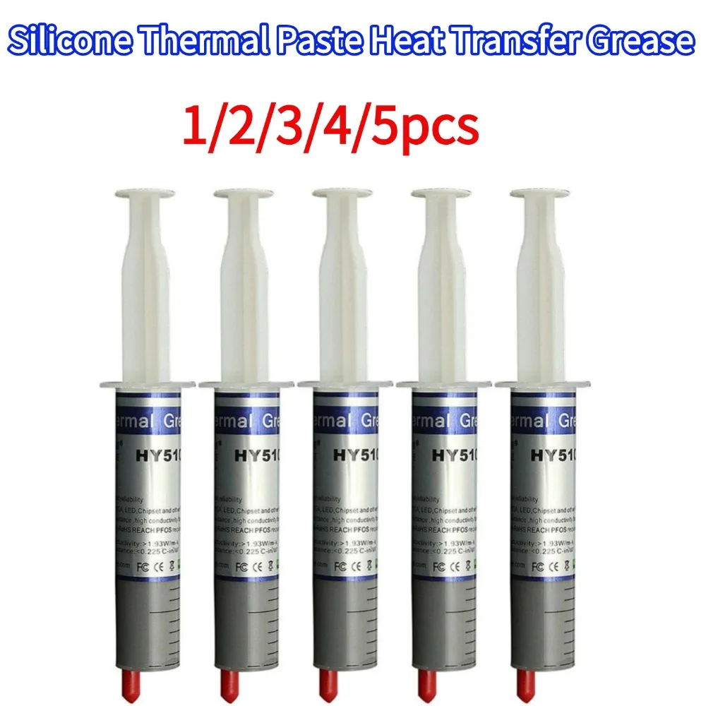 Thermal Interface Material Halnziye HY510 1.93W/m-k 30g Syringe Grey Compound Grease Paste CPU GPU Chipset Cooling Syringe 1-10