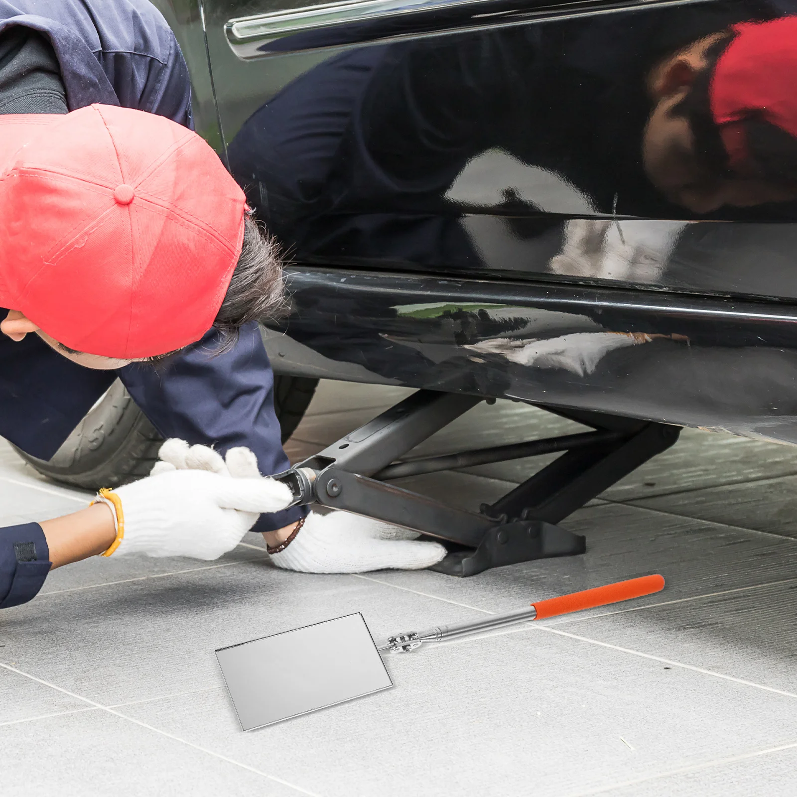 

Telescoping Inspection Mirror Rectangle Portable Extendable Tool For Wall Reflective Surface Vehicle