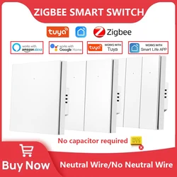 Zigbee Smart Light Switch Nessun cavo neutro Nessun condensatore necessario Tuya Smart Life APP ZigBee Gateway Hub Supporto Alexa Google Home