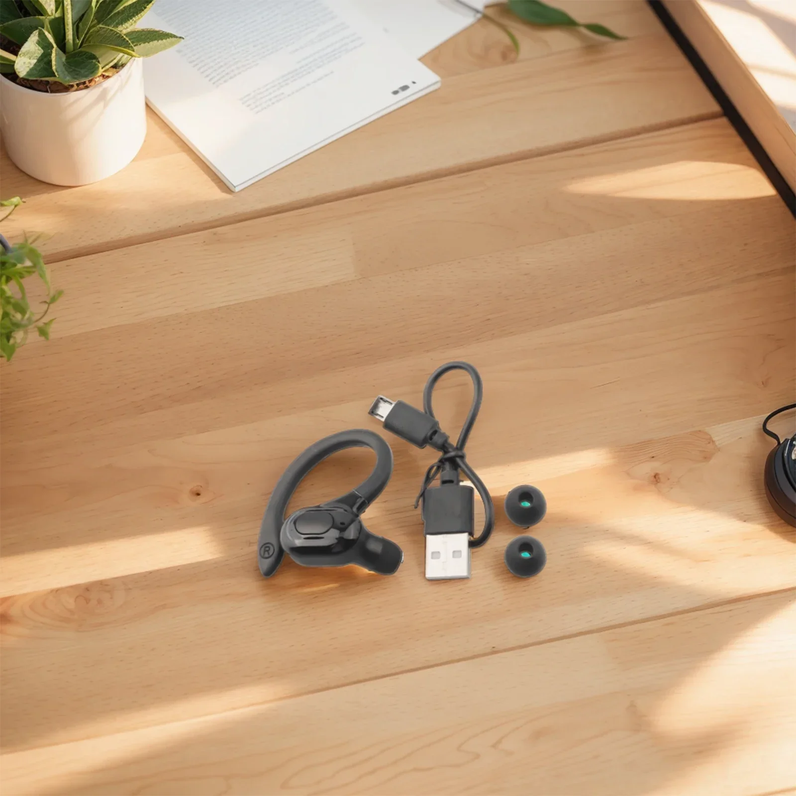 

Automatic Pairing For Daily Use Enhanced Stereo Earbuds Stereo Sound Earbuds Adjustable Ear Hooks Built-in Microphones