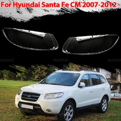 Headlamps Lens Glass Shell Masks Transparent Lampshade Shade Car Front Headlight Cover For Hyundai Santa Fe CM 2007-2012