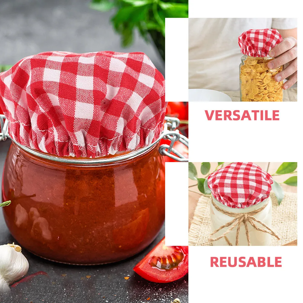 Sourdough Jar Covers 5 Pack Reusable Cloth Lids for Wide Mouth Glass Jars Bread Starter Fermentation