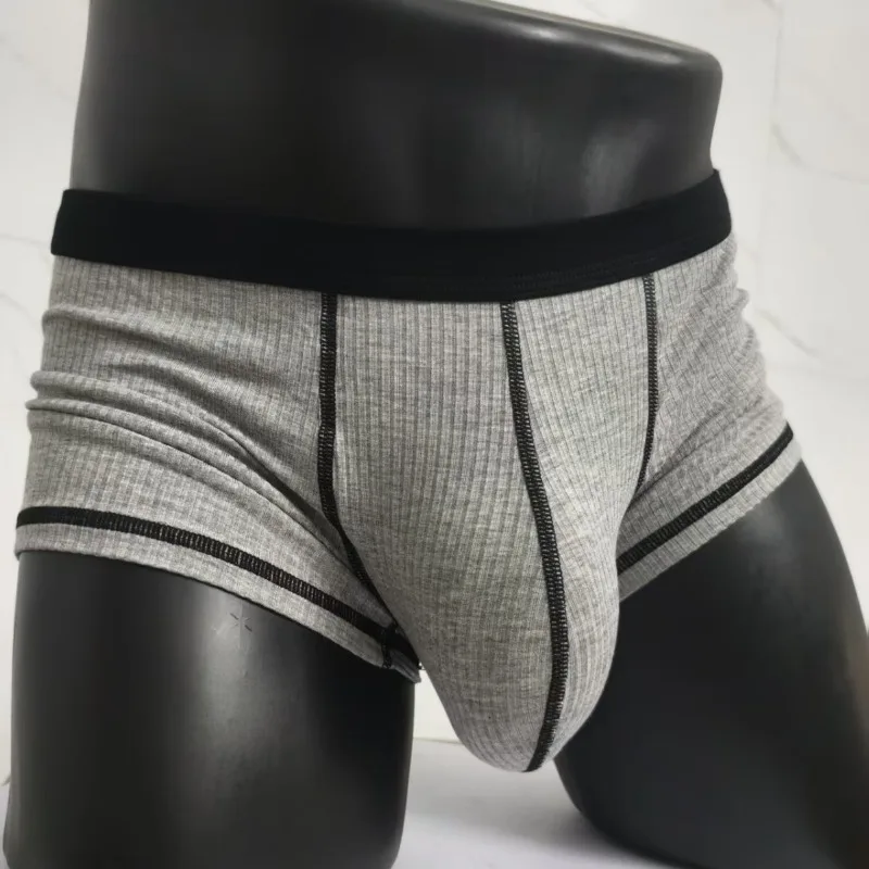 

Man Bulge Pouch Underwear Erotic Elastic U-Convex Underpants Boxers Summer Soft Long Cock Briefs Pattern Design Fashion Lingerie