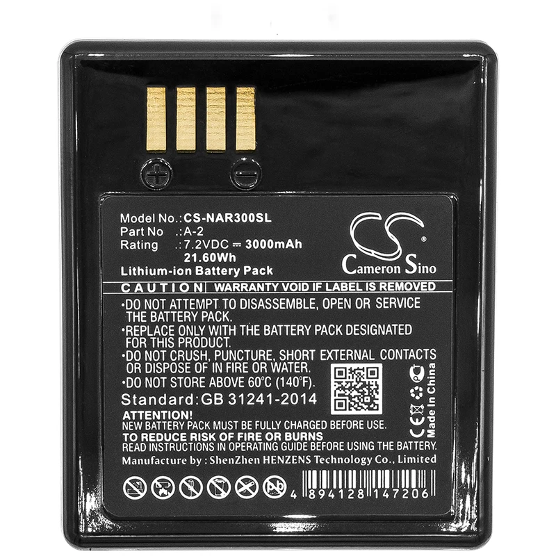 

Li-ion Home Security Camera Battery for Arlo NETGEAR,7.2v,3000mAh,Arlo Go VML4030 VMA4410,A-2