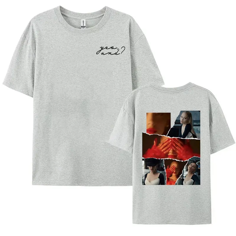 2024 Ariana Music Album Yes, and Cover T Shirt Men Women\'s Clothing Fashion Retro Tee Shirt Hip Hop Oversized T-shirt Streetwear