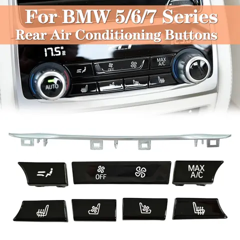 BMW 5 6GT 7 시리즈 M5 640I 용 G30 G31 G38 F90 G32 G11 G12 자동차 후방 에어컨 컨트롤 AC 버튼 스위치 커버 수리 키트 