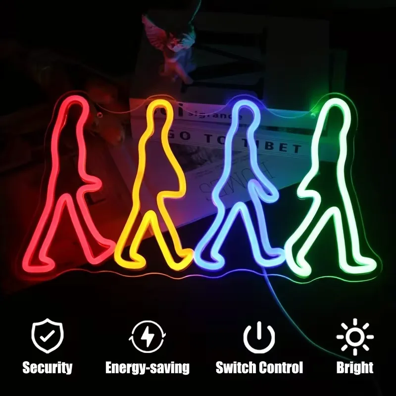 

Customizable Multicolor Walking Little Man Neon Light, LED Art Lamp, USB Light Sign for Bar and Bedroom Decoration