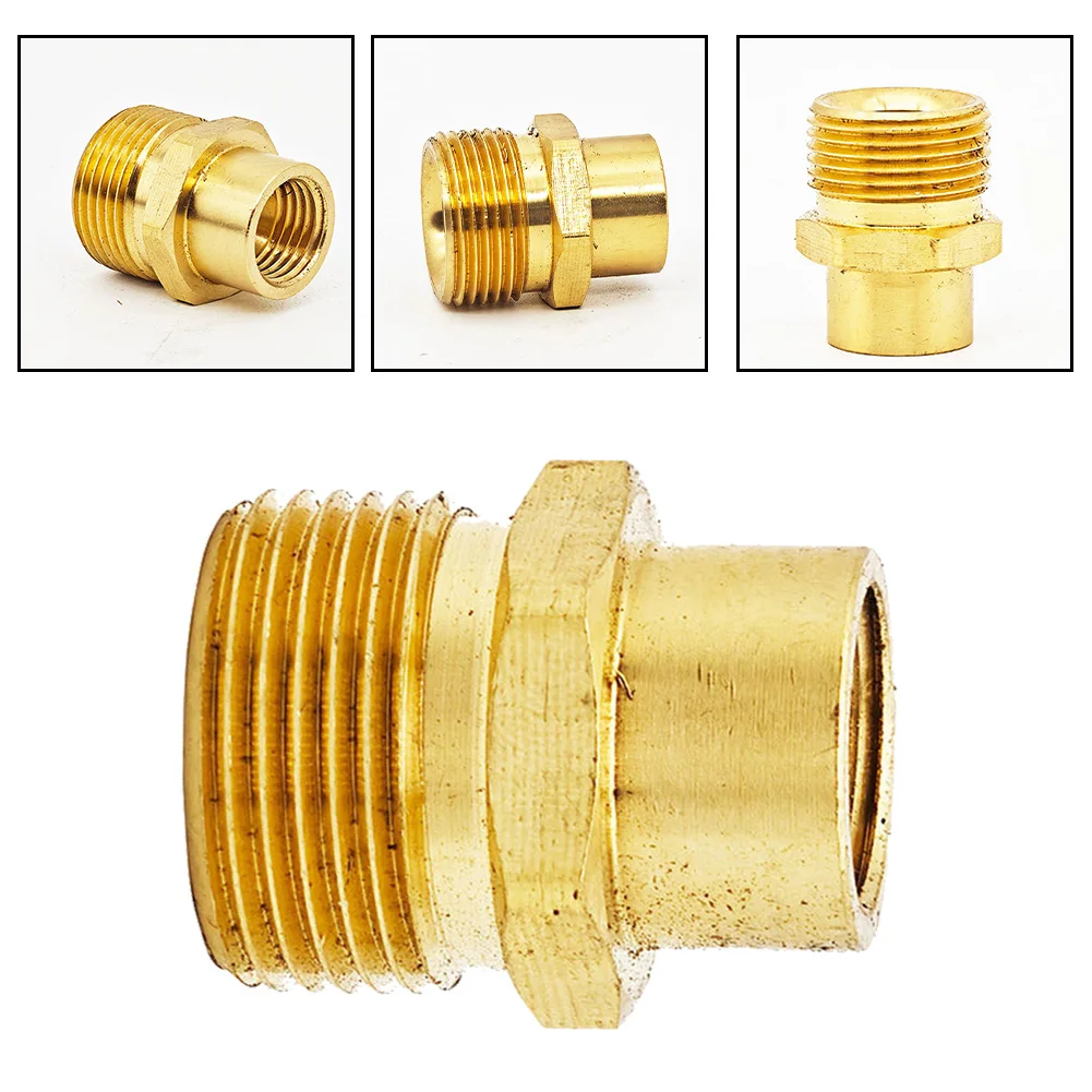 Pressure Washer Adapter Foam Nozzle Brass Connector Kit Inside14x1.5 To Outside 22x1.5 For Karcher Adapter Car Washing Tools