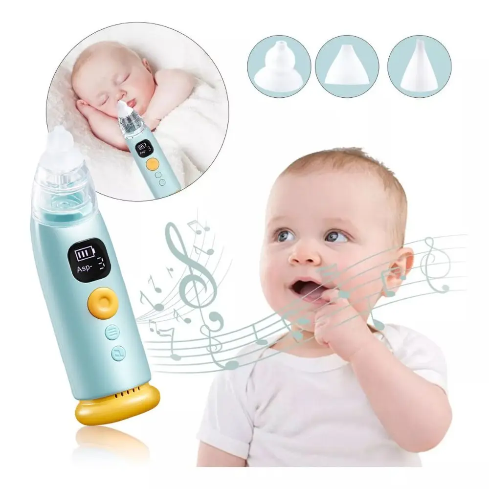 

9th Gear Suction Power Baby Nasal Aspirator 8 Songs Retractable Suction Electric Nasal Aspirator Detachable Long Lasting