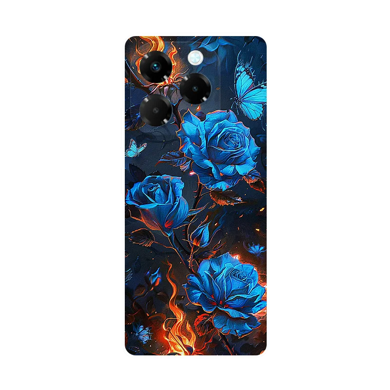 غطاء خلفي لين من البولي يمن لهاتف Infinix Note 40X ، زهرة ، قمر أحمر ، سيليكون ، حافظة هاتف ، نوت 40X ، 5G ، X6838