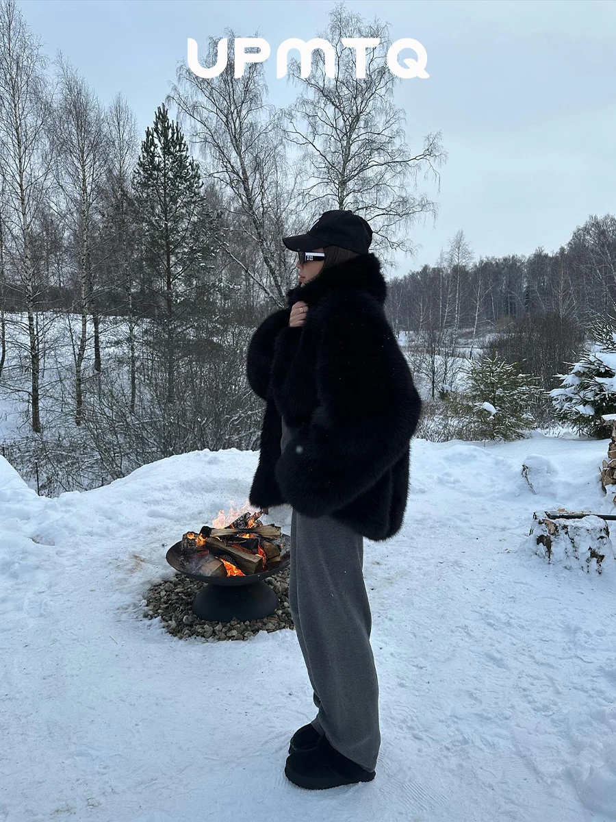 Cozy Mob Wife Clean Fit Faux Fur Coat for Women Winter Oversized Pinterest Style Old Money Parka Outwear Luxury Daily Outfit
