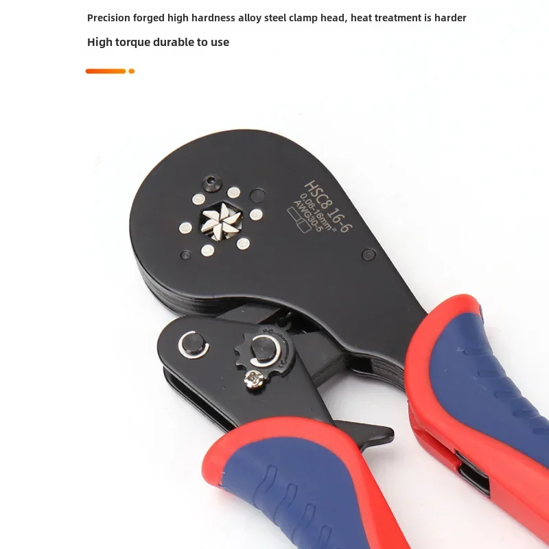 European Style Electrician Specialist Tube Terminal Crimping Pliers Cold Press Six Side Four Side 16 Square Tube Shaped