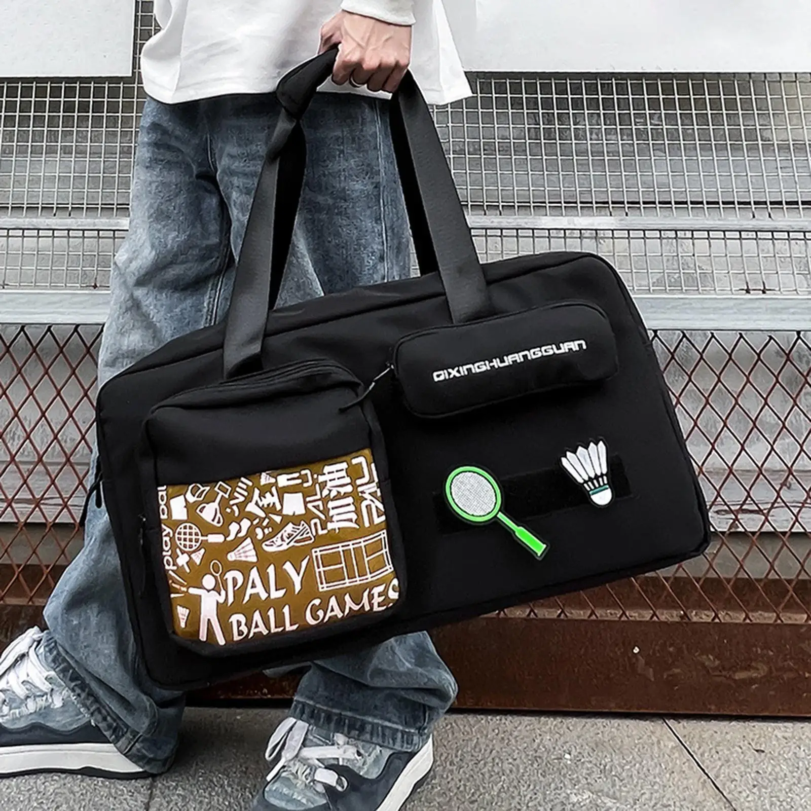 

Сумка для бадминтона, спортивная сумка, сумка через плечо, многофункциональная, на молнии, из ткани Оксфорд